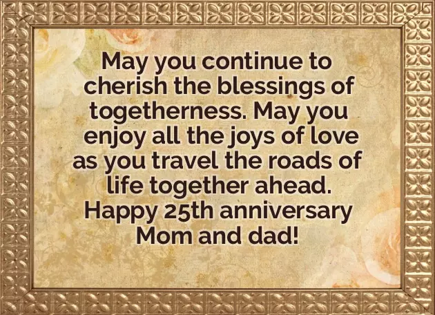 Silver Jubilee Wishes For Couple