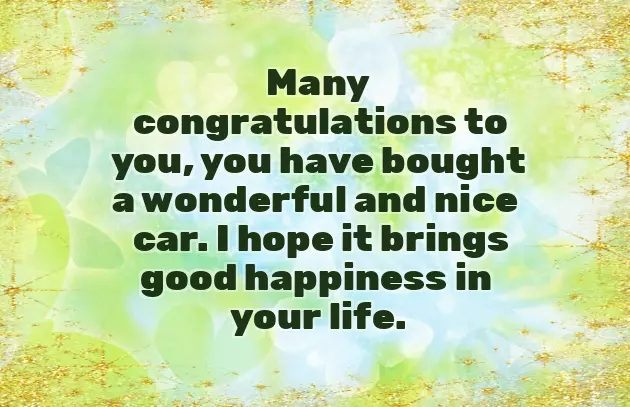 Congrats On Your New Car Quotes