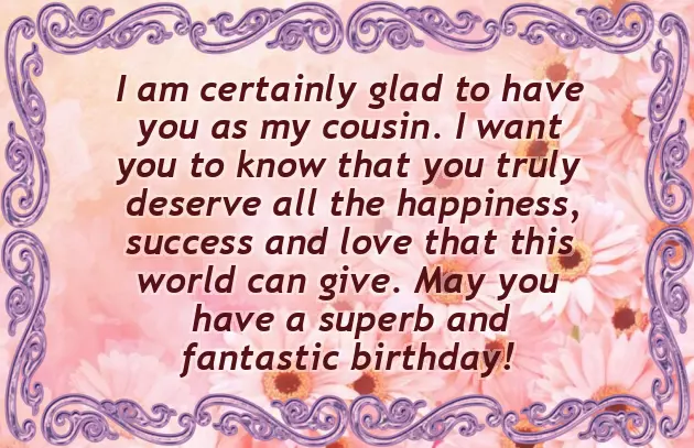 Birthday Greetings For A Cousin Sister