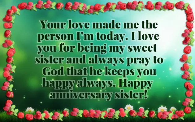 Sister Anniversary Wishes