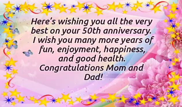 50 Years Wedding Anniversary Wishes For Parents