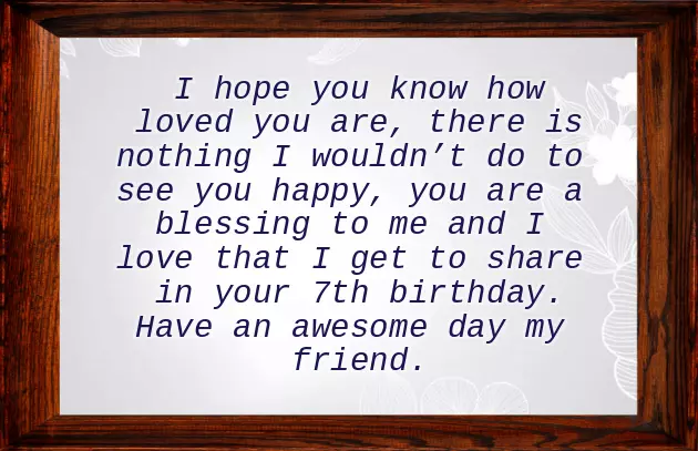 Birthday Wishes For 7 Year Girl