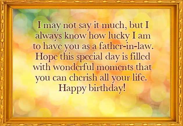 Father In Law Happy Birthday Wishes