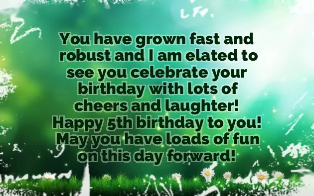Happy Birthday Wishes For A 5 Year Old Boy