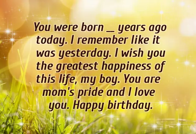 Birthday Caption For Son