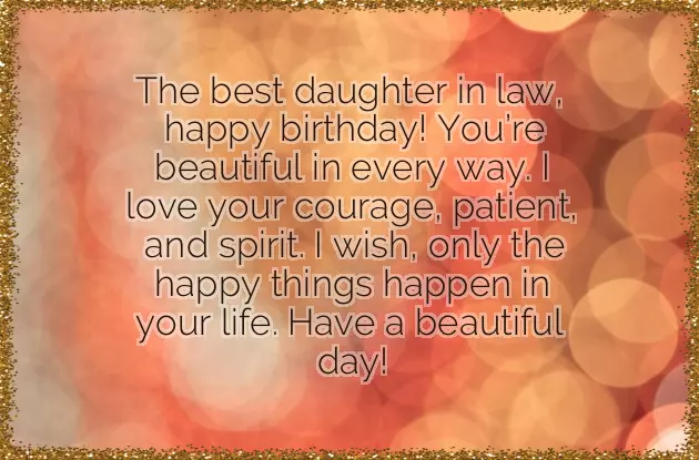 Happy Birthday To The Best Daughter In Law