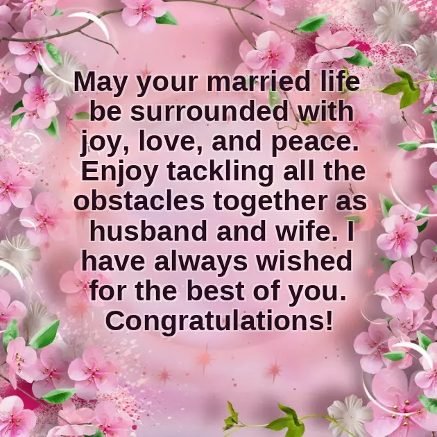 Wishes To The Newly Married Couple
