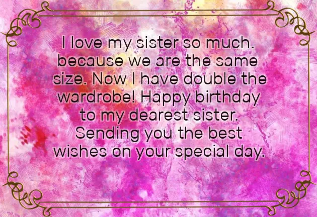 Birthday Wishes For Favourite Sister
