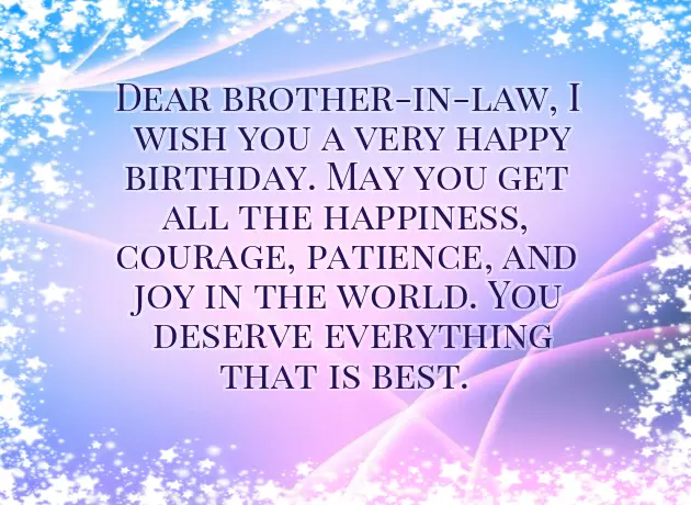 Birthday Wishes From Brother In Law