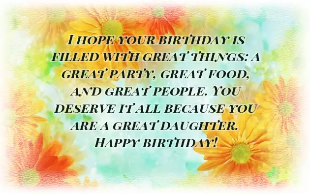 Birthday Wishes For A Dear Daughter