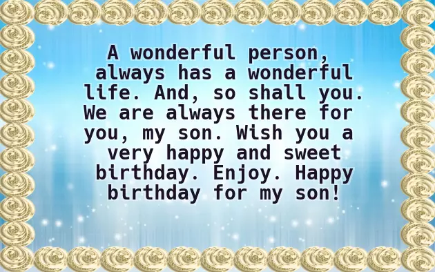 To My Son Birthday Wishes