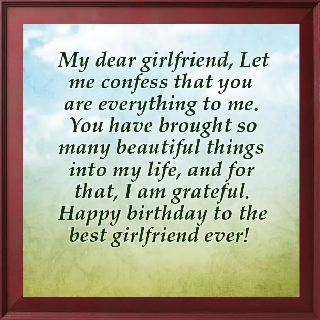 A Happy Birthday Letter To My Girlfriend