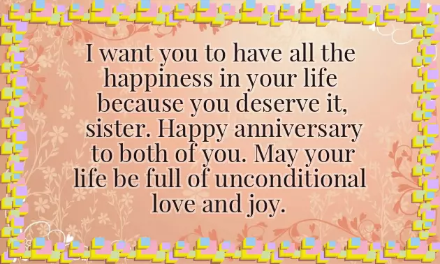 Sister Anniversary Wishes