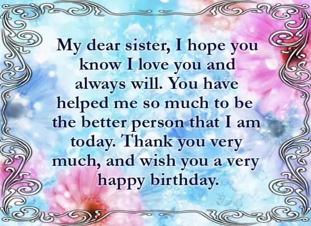 Birthday Wishes Msg For Sister