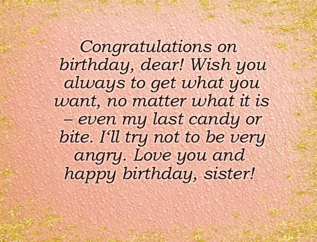 Funny Wishes For Birthday For Sister
