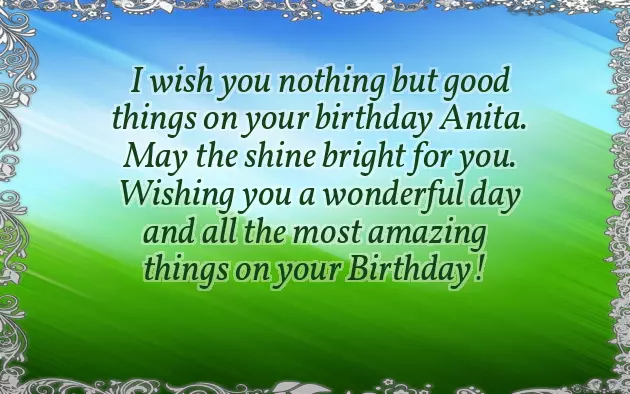 Happy Birthday To You Anita