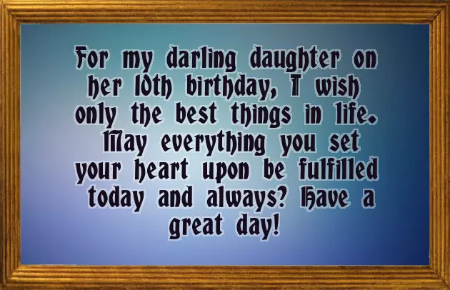 Birthday Wishes 10 Year Girl