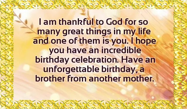 Birthday Wishes To My Brother From Another Mother