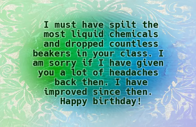Funny Birthday Wishes For Chemistry Teacher Funny Birthday Wishes For Chemistry Teacher