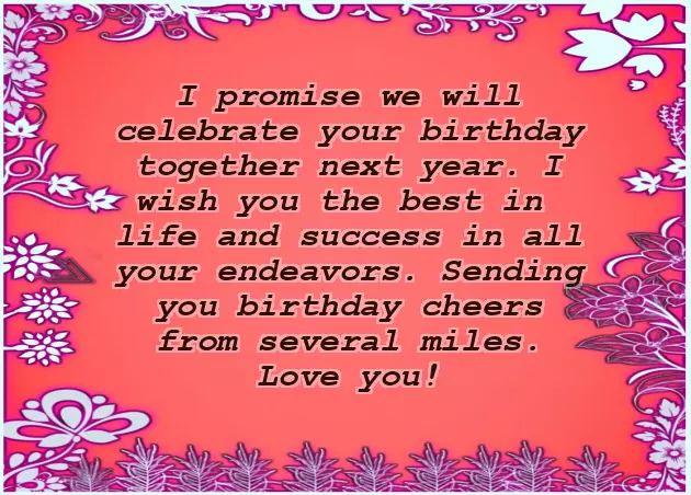 Long Distance Birthday Wishes For Sister