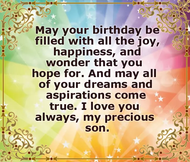 Birthday Wish For Only Son Birthday Wish For Only Son