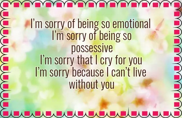 Sorry Poem For Girlfriend