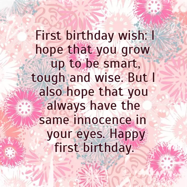 First Birthday Words