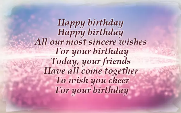 Birthday Short Words Birthday Short Words