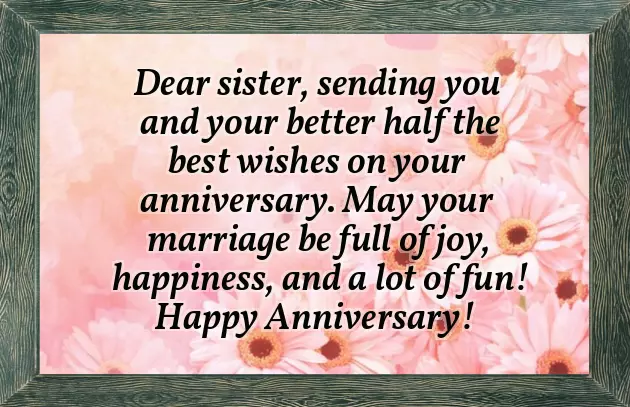 Best Anniversary Wishes For Sister