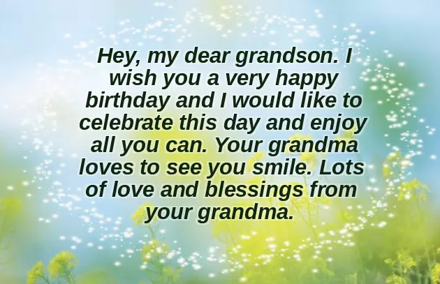Happy Birthday To Grandson Wishes