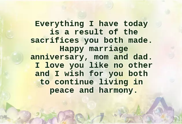 Anniversary Wishes For Father Mother