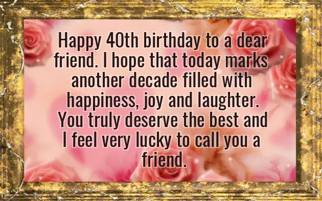 Birthday Wishes 40Th Birthday Wishes 40Th