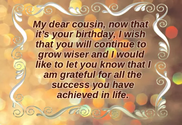 Birthday Message For My Cousin