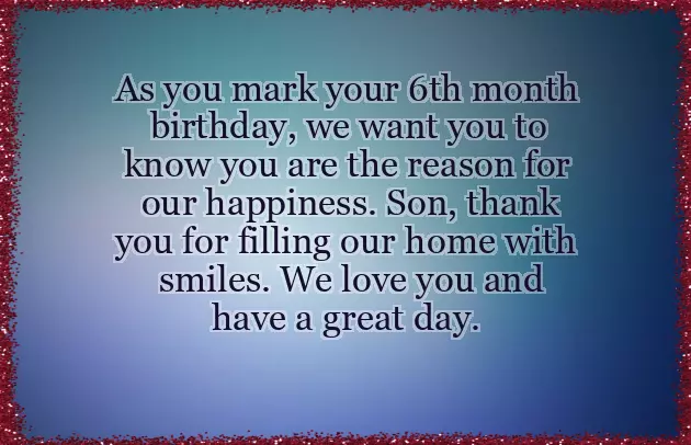 6 Month Birthday Wishes For Son 6 Month Birthday Wishes For Son