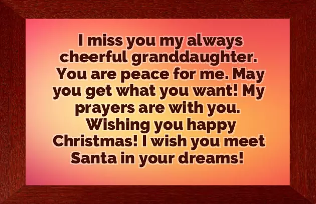 Merry Christmas Wishes For Granddaughter