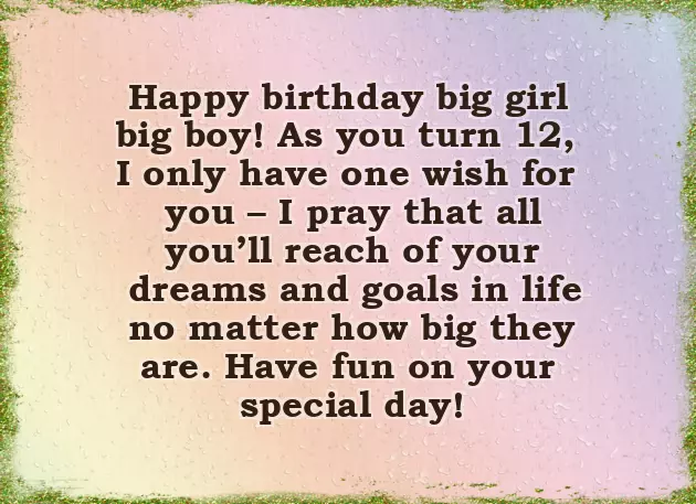 Birthday Wishes For 12 Year Girl