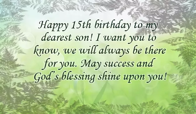 Happy 15Th Birthday Son Poem
