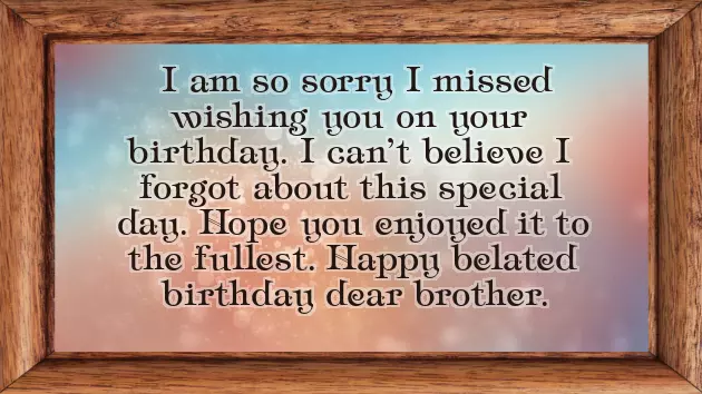 Belated Happy Birthday Brother