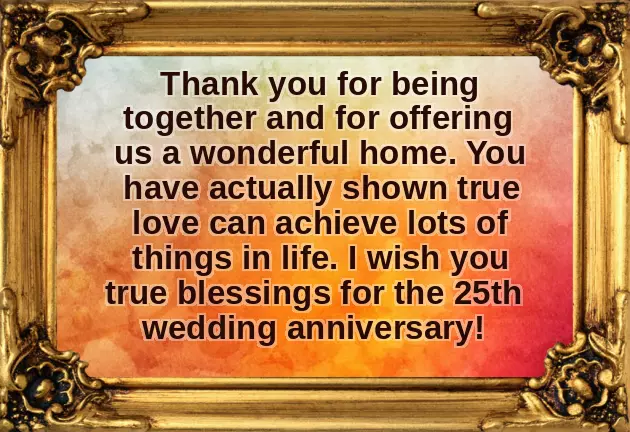 Silver Jubilee Wedding Anniversary Greetings