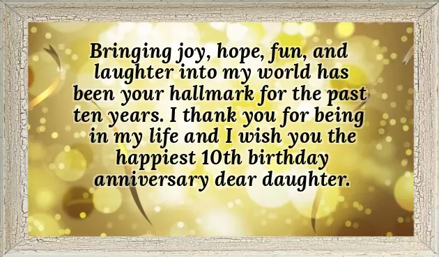 Birthday Quotes For Daughter Turning 10
