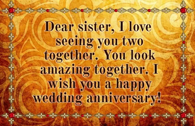 Happy Anniversary Sister Wishes