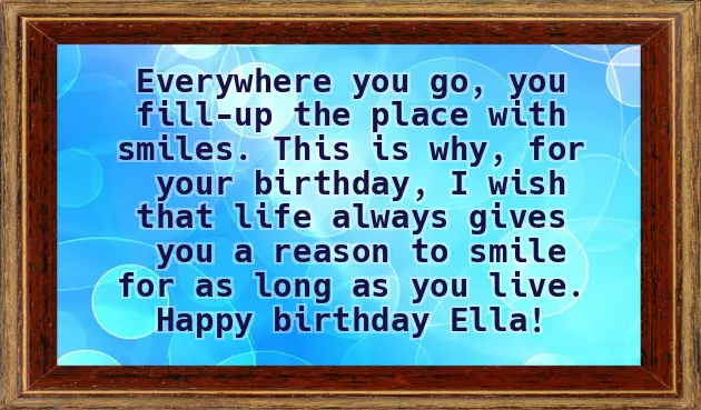 Happy Birthday To Ella