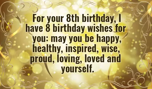 Happy Birthday Wishes For 8 Year Girl