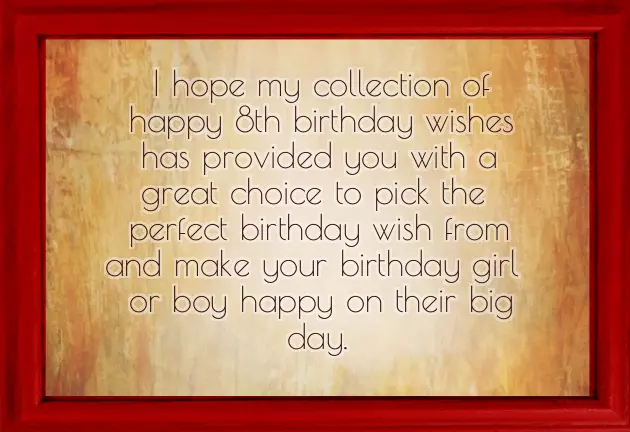 Happy Birthday To 8 Year Old