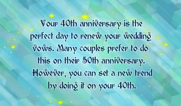 40Th Anniversary Gift For Parents