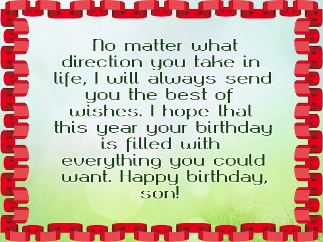 Happy Birthday From Mother To Son