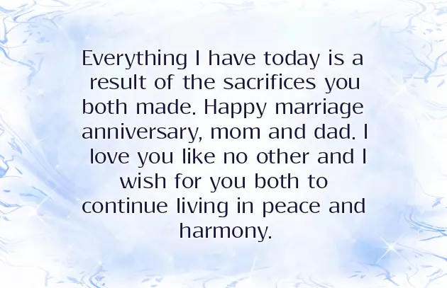 Anniversary Message To Mum And Dad