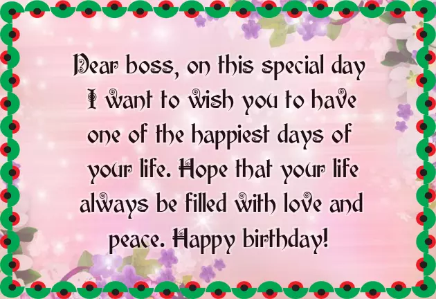 Birthday Message To Your Boss