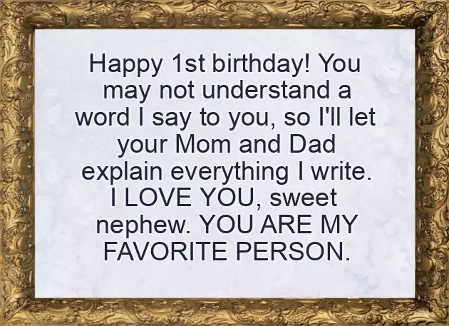 Happy 1St Birthday Nephew Wishes