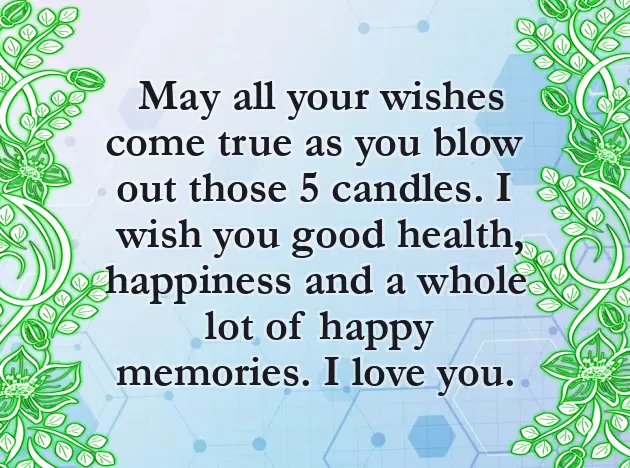 Birthday Greetings For A 5 Year Old Boy